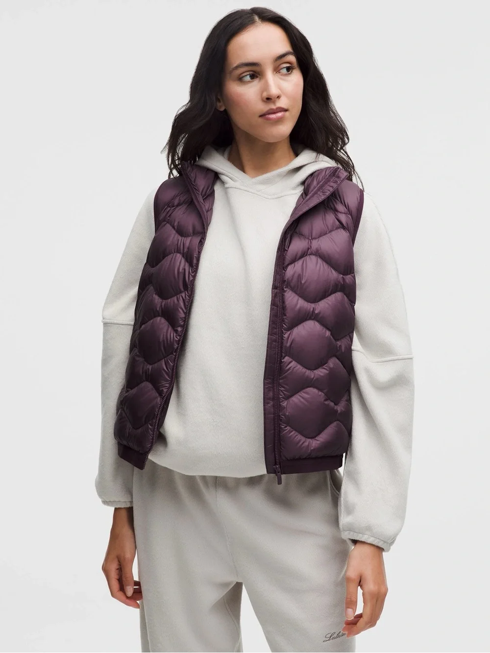Lululemon Featherweight 900-Down-Fill Quilted Vest in Black Plum